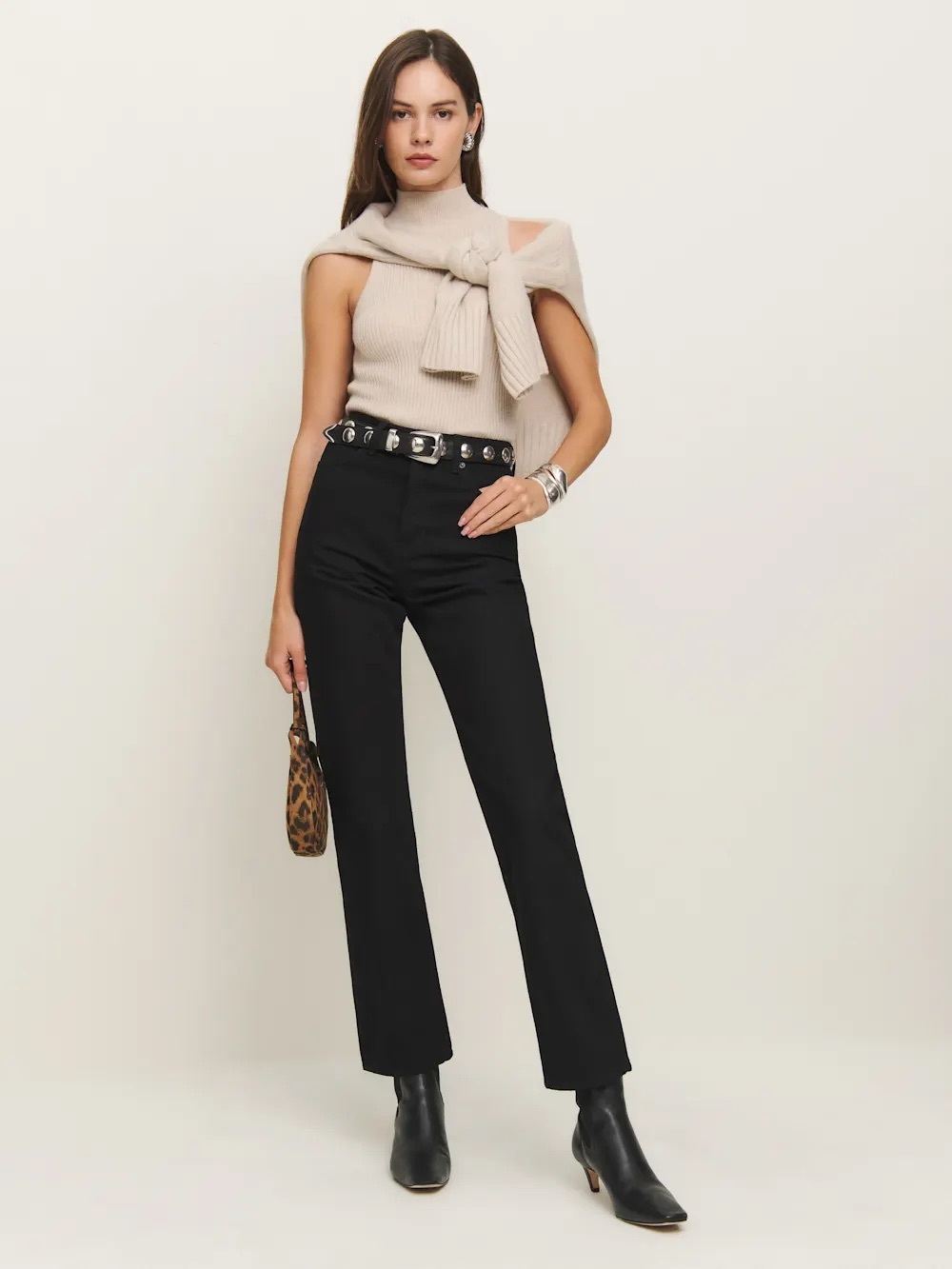 Reformation Cynthia High Rise Straight Jeans Wash Black Size 26